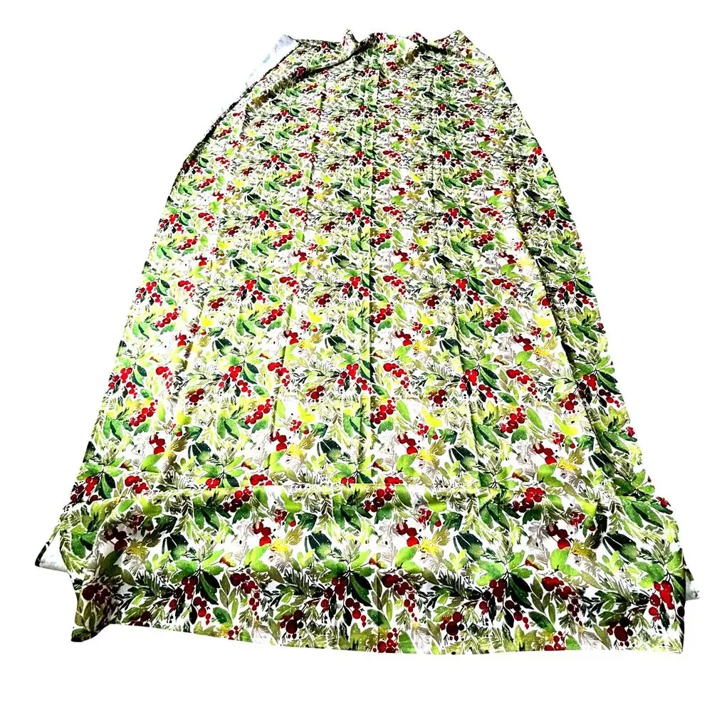 Fiesta Easy Care Tablecloth Red Berries & Greenery Buffet Cloth Long Rectangle